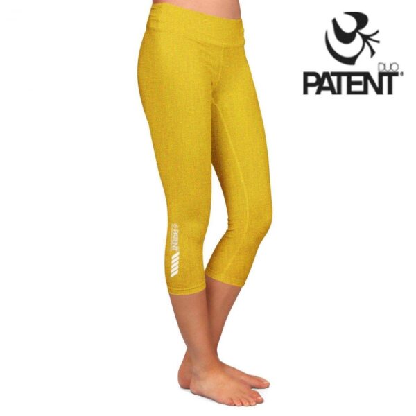 Patentduo napsárga pamut leggings sportmelltartó szett